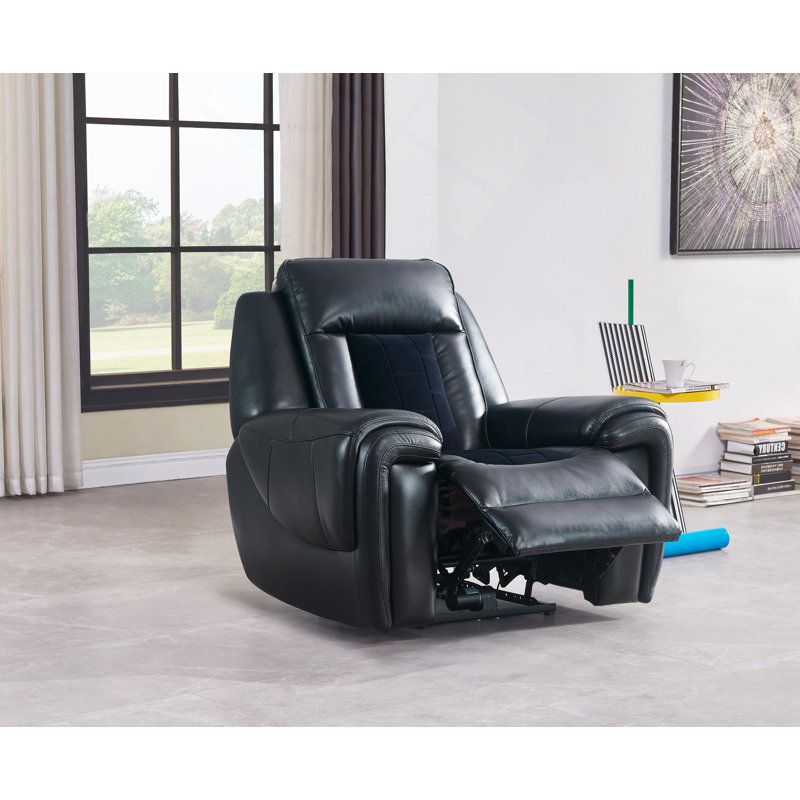 Fauteuil inclinable souple, fauteuil inclinable électrique à DEL noir / velours Clark Blanche