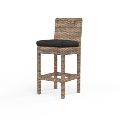 Havana Wicker Outdoor Stool with Sunbrella Cushion