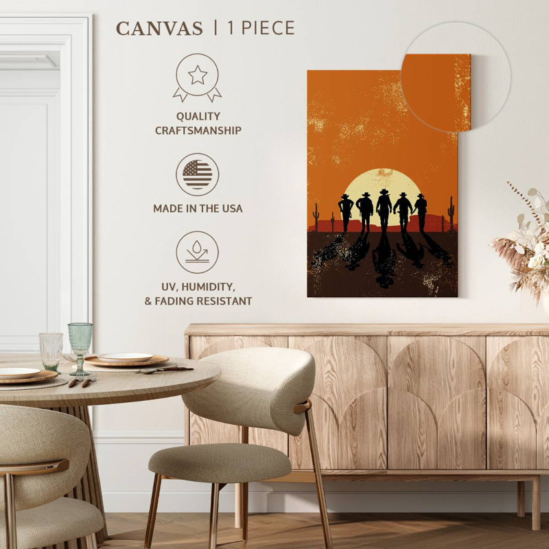 Sunset Desert Cowboys, 30" H x 20" W