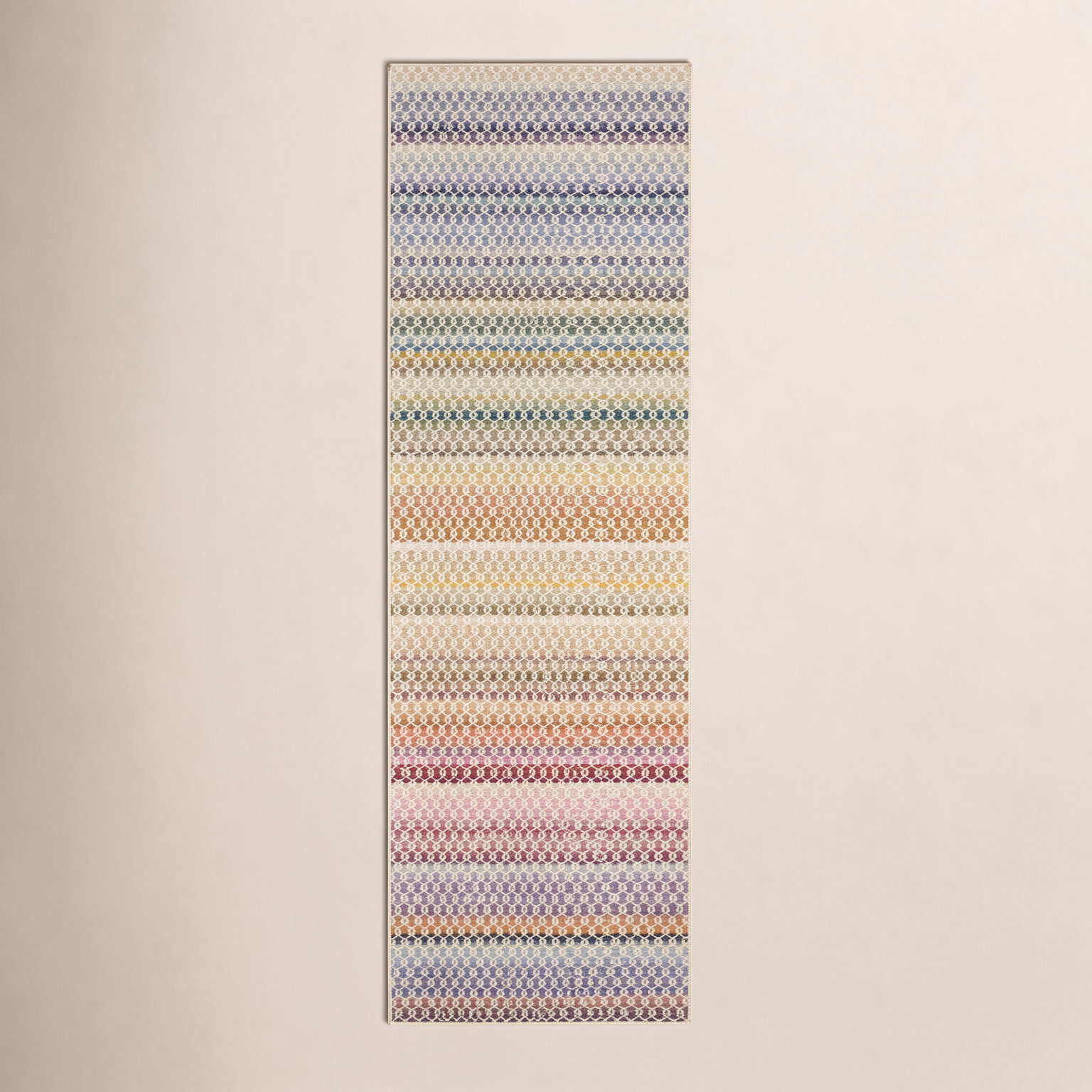 Poppy Multi Hand-Woven Geometric Wool Rug, Runner 2'6" x 8', null