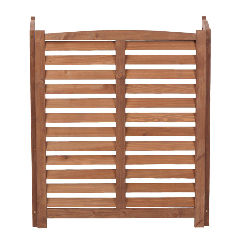 Clôture de climatiseur extérieur en bois l 32 po x H 38 po avec 3 panneau (s) inclus , Brun