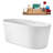 62" Streamline Freestanding Soaking Acrylic Bathtub With Drain and Bamboo Tray-75261722
