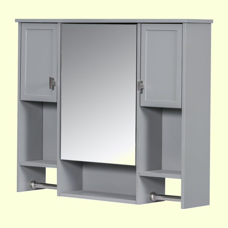 Armoire de salle de bain murale moderne, armoire de salle de bain avec miroir, armoire à pharmacie avec barre à serviettes