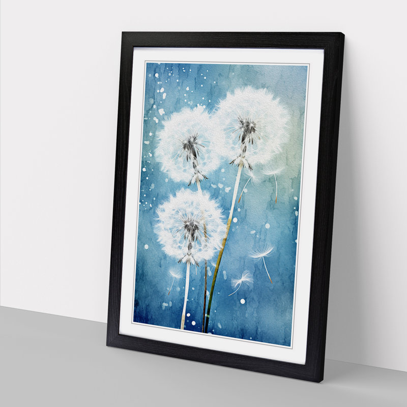 Dandelion Constructivism No.2 - Single Picture Frame Print on Wood, Black Framed, 64cm H x 46cm W