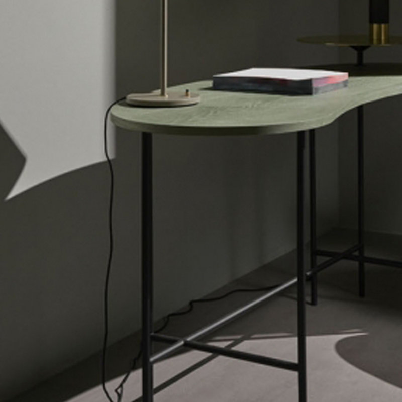 Bureau d'écriture simple et créatif, Vert/doré, H 29,52 po x l 39,37 po x P 17,71 po