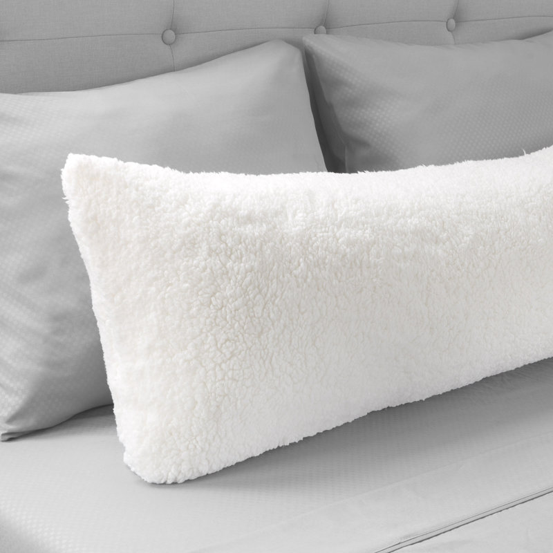  Soft Sherpa Body Pillow Cover- Comfortable Soft Polyester Sherpa Pillowcase, White