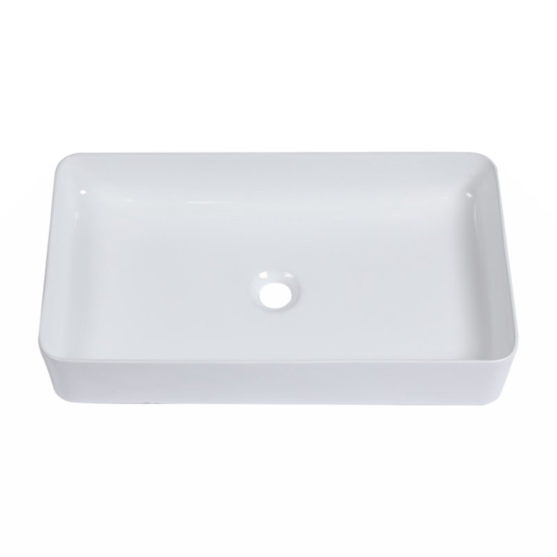 Myhomekeepers 14'' Ceramic Rectangular Bathroom Sink