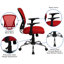 Chaise de bureau pivotante à dossier moyen en maillage avec accoudoirs et base en chrome-17744134