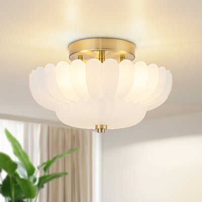 Plafonnier encastré en verre 3 lumières Junathean