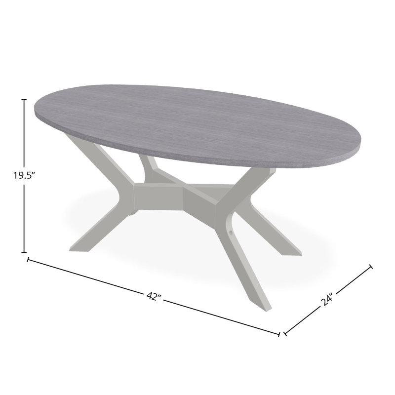 Outdoor Round Coffee Table, Gray/Snow, Marine Grade Polymer