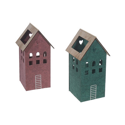 Grande maison en feutre avec toit en bois - ensemble de 2