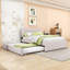 Lit double tapissier avec lit gigogne simple et lumière DEL-898258436
