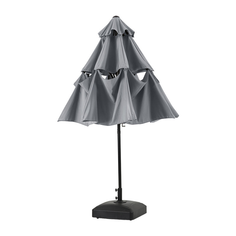 Shirely 293cm Lighted Cantilever Parasol, Light Grey