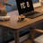 Light chestnut color Rectangular Solid Wood Executive Desk with drawers desk-1084316341