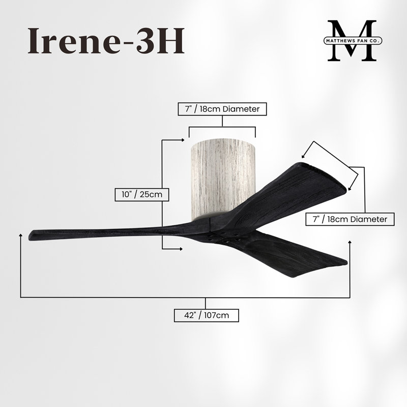 Irene Ceiling Fan, Barn Wood Tone, 42", Matte Black