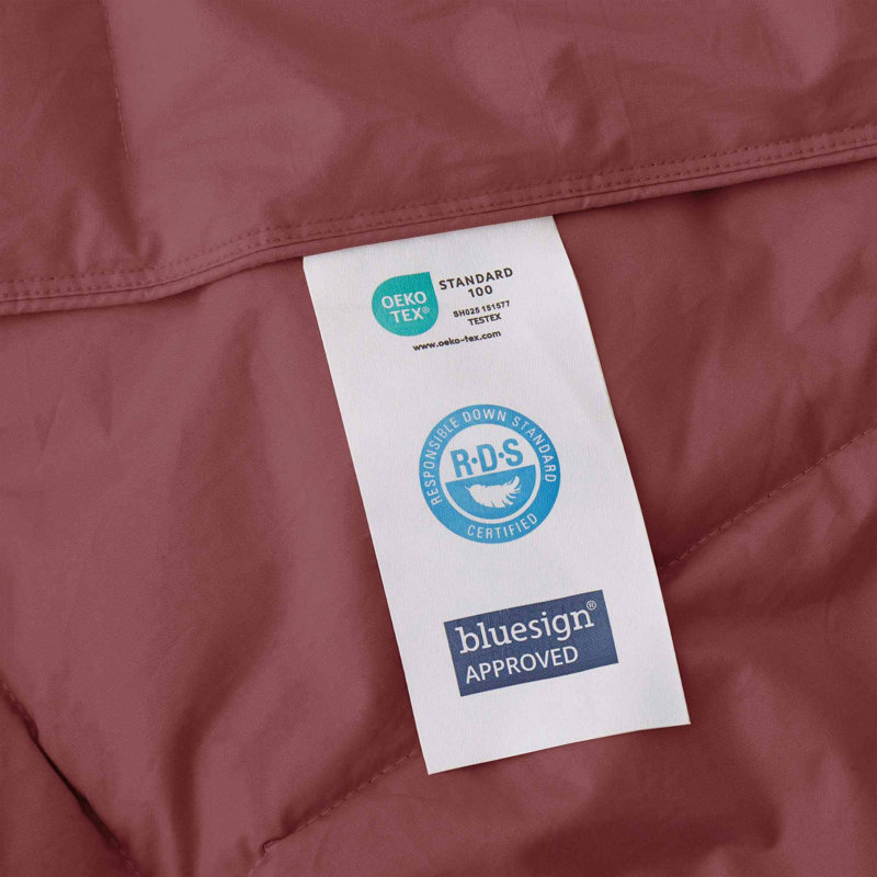 Insert de couette toutes saisons en plumes d'oie de coton biologique Puredown, Édredon très grand, Rouge