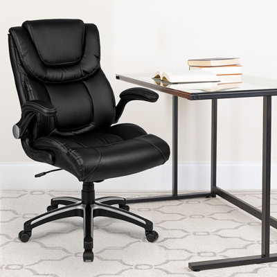 Black High Back Leather Chair Leather/Faux Leather Executive Chair