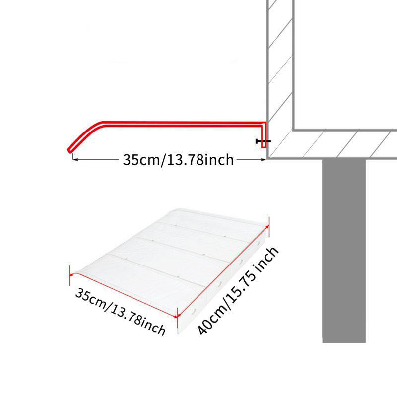 Yunliang E-commerce Co., LIMITED 35cm W x 40cm D Polycarbonate Cover Retractable Door / Window Awning