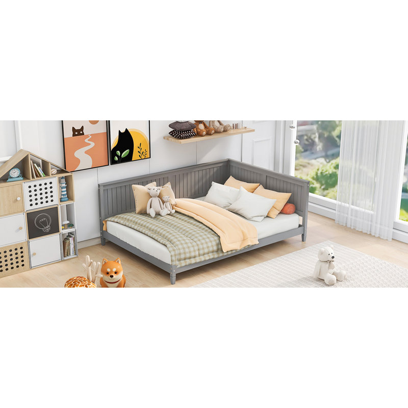 Full Size Wood Daybed/Sofa Bed, Gray, Full