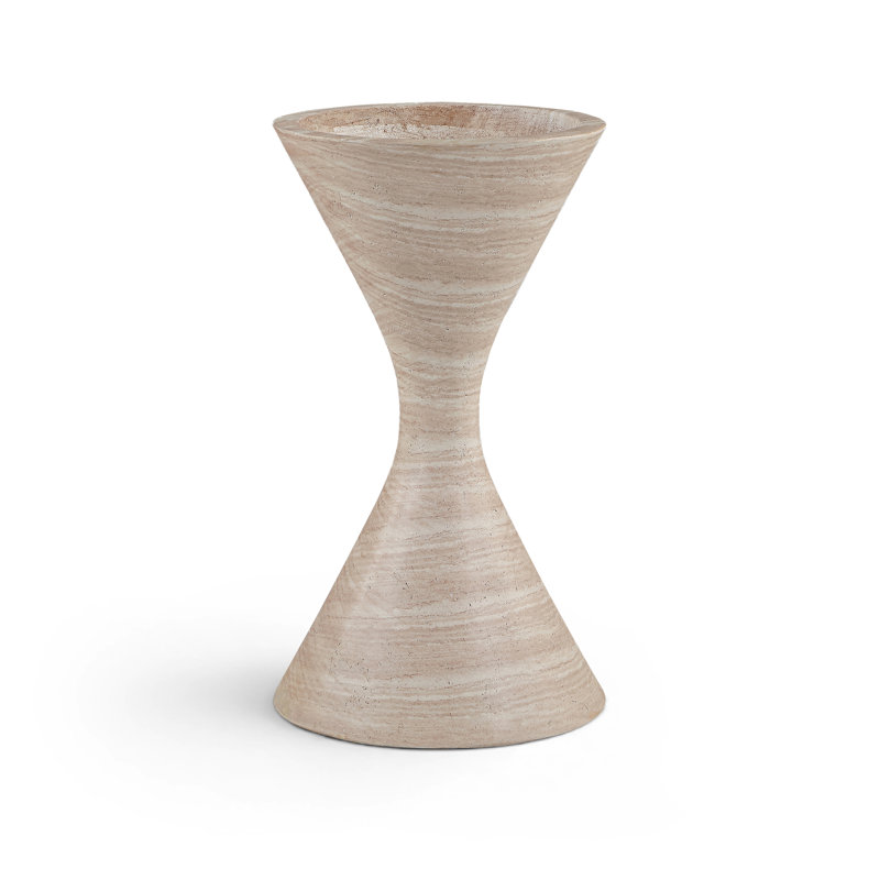 Jardinière en béton crème d'intérieur / extérieur Vessa Vessa, 17.75" W x 32" H, Travertin