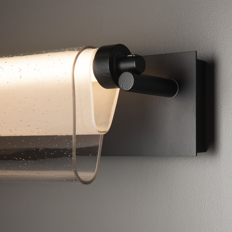 Draped Steel LED Flush Mounted Sconce, Black