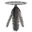 Aluminium Side Table With Silver Antique Charm Leaf Pattern Charisma