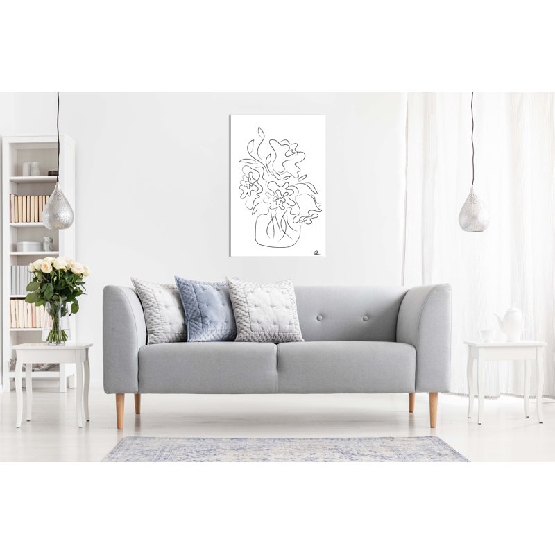 White Flower Bouquet - Wrapped Canvas Print, 61cm H x 41cm W