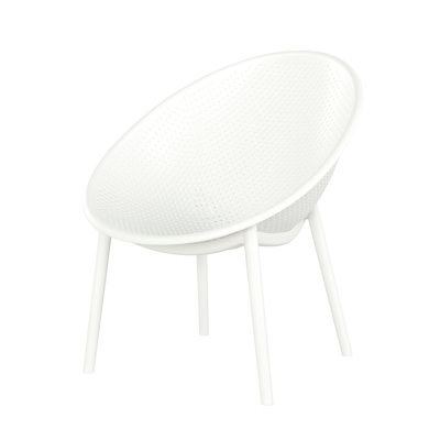 Chaise d'appoint de 2 pièces, design chic et moderne, matériau résistant aux intempéries, couleur blanche, profondeur de 30,51 po, instructions de montage fournies avec 2 meubles, polypropylène esthétique, largeur de 29,57 po, nécessaire