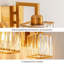 Luminaire de meuble-lavabo moderne en cristal avec design à 3 lumières et finition laiton brossé, compatible avec les ampoules E26, installation facile, applique murale durable et élégante