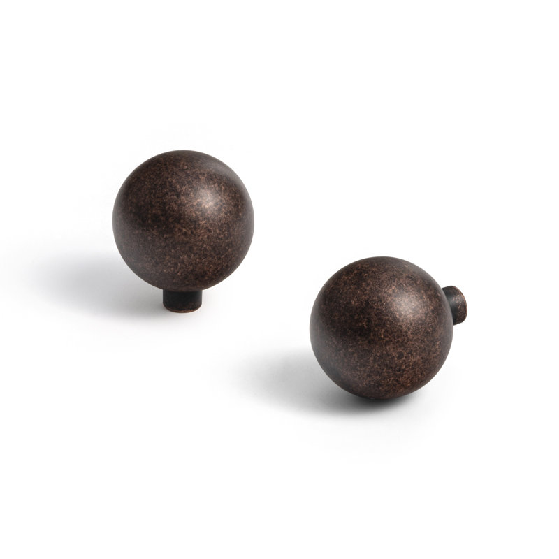 Bouton rond, Métal patiné, 0.9", 2