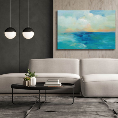 Toile épique «Aquarelle Sea» par Silvia Vassileva, 60 po x 40 po