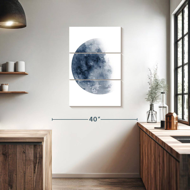 Lune bleue d'Oberle décroissant n ° 1, H 38 po x l 24 po