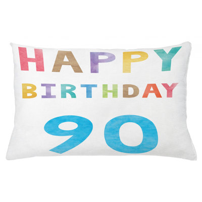 90Th Birthday Indoor / Outdoor Lumbar Pillow Cover