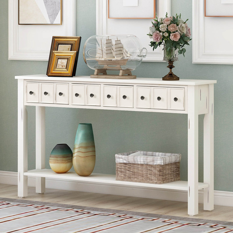 Table d'appoint Tarsita, Blanc antique 1