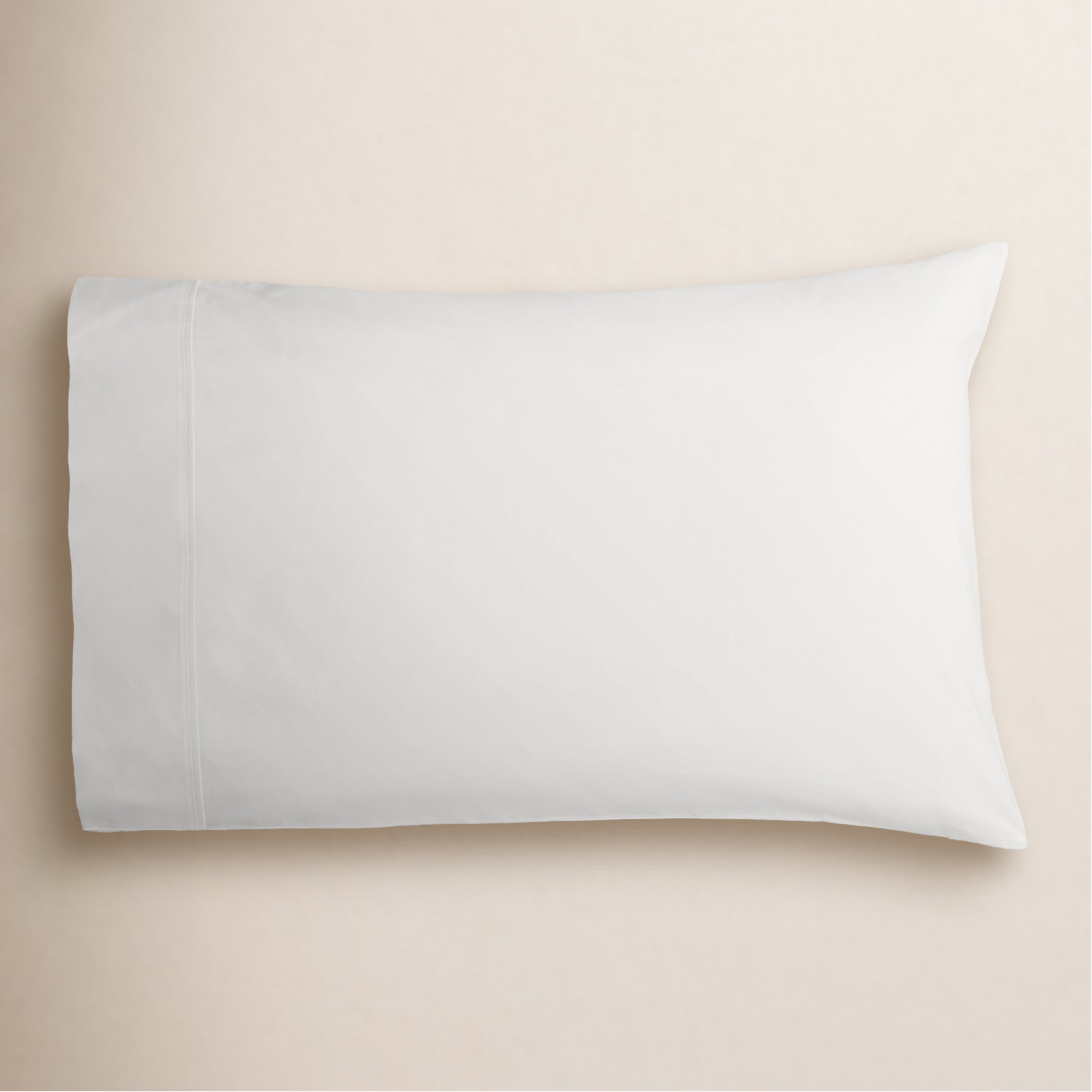 Emrik Brushed Organic Cotton Percale Pillowcase Set, Standard - 2 Standard Pillowcases, White