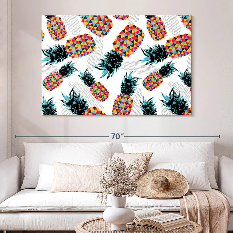 Yarlin Vibrant Pineapple Pattern, 34" H x 51" W