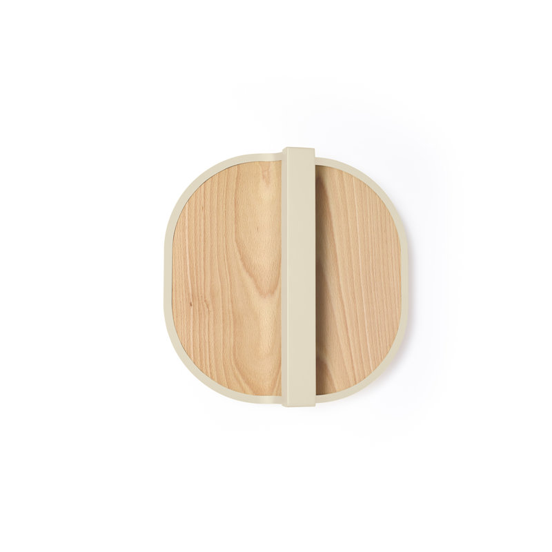 Omma Wall Light - DIMTRIAC LED - Gold Finish - Natural Beech Shade, Natural Beech, Gold