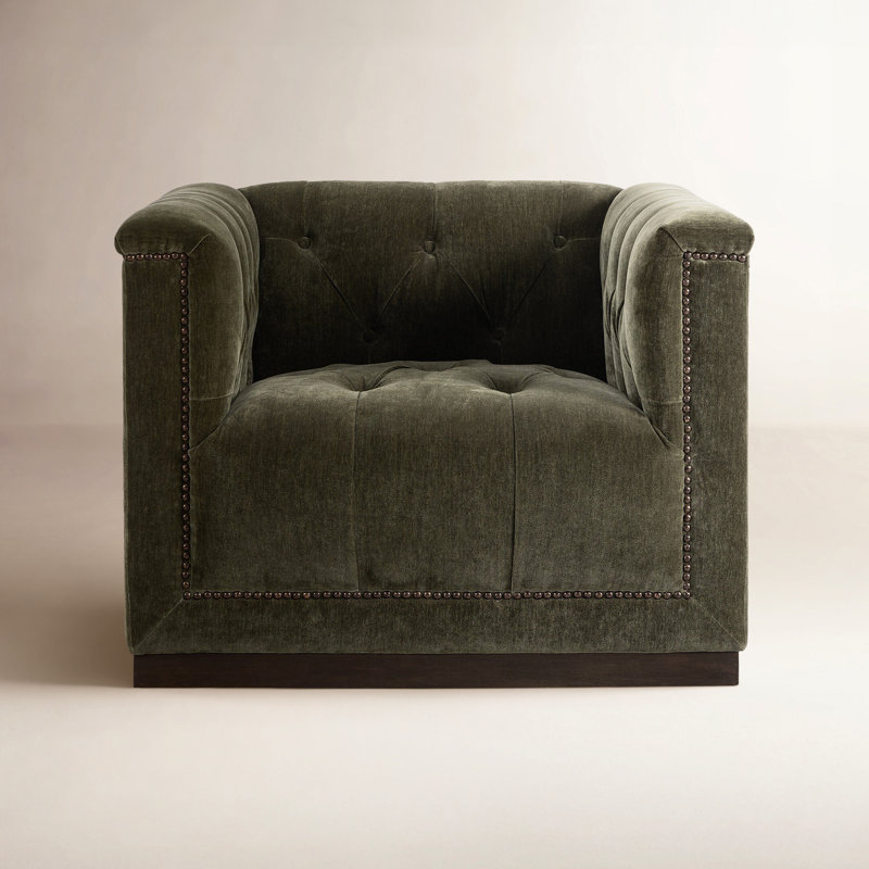 Maxx Swivel Chair, Amici Moss Velvet