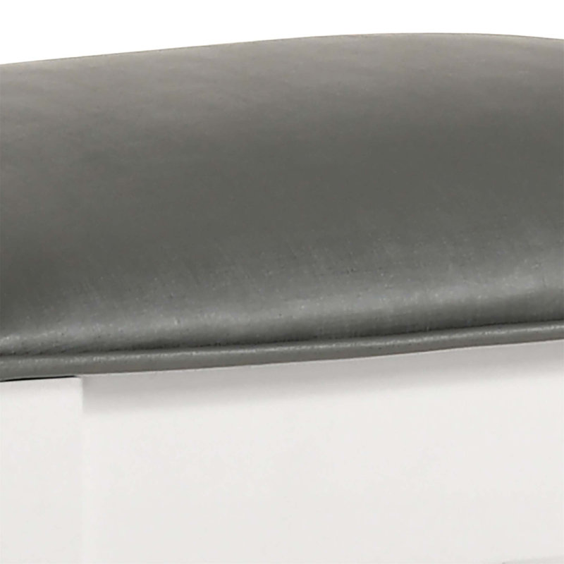 Tabouret de coiffeuse blanc brillant avec siège rembourré, design moderne pour le confort et le style dans n'importe quelle chambre à coucher ou vestiaire