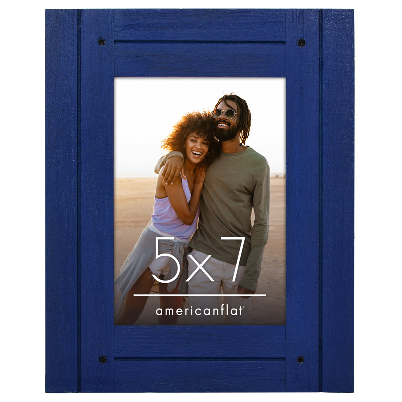 Cadre photo - Cadre photo rustique avec bois d'ingénierie texturé, verre incassable et fond de chevalet - Affichage horizontal et vertical