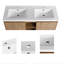 Meuble-lavabo double autoportant 47,6 po avec plateau en résine Ilisa