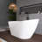 55 in. Freestanding Soaking Acrylic Bathtub in Gloss White