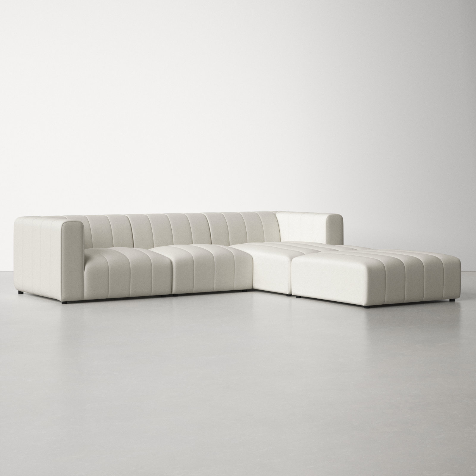 Bowry Upholstered Chaise L-Sectional, Fayette Cloud Polyester Blend, Right Hand Facing