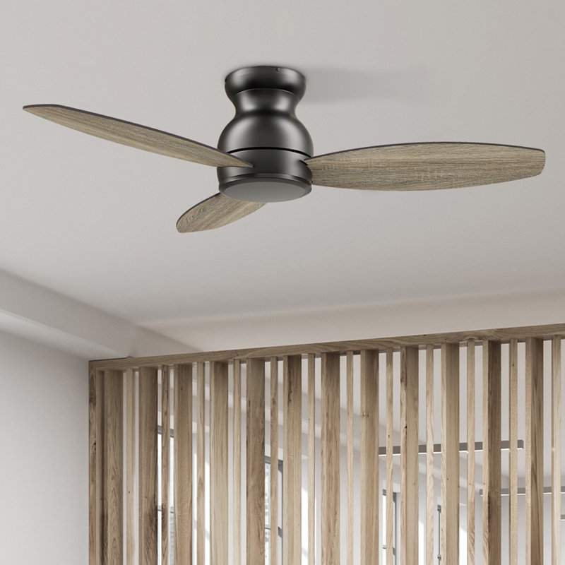 Ventilateur de plafond encastré 3 pales 48 "sans lumière, Noir/brun foncé