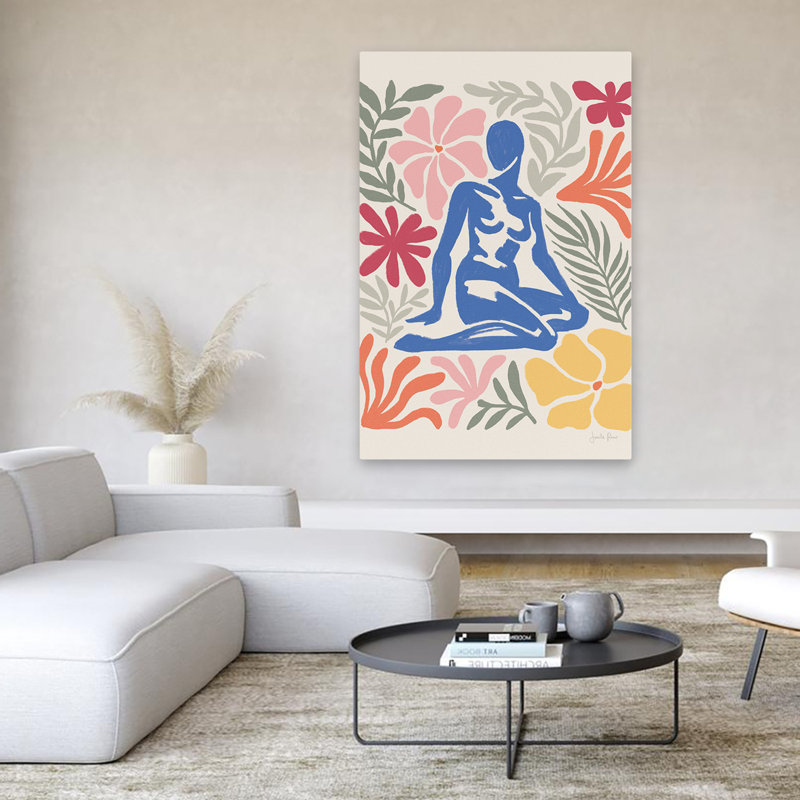 Jardin Mid-Century moderne et bohème abstrait II, H 60 po x l 40 po