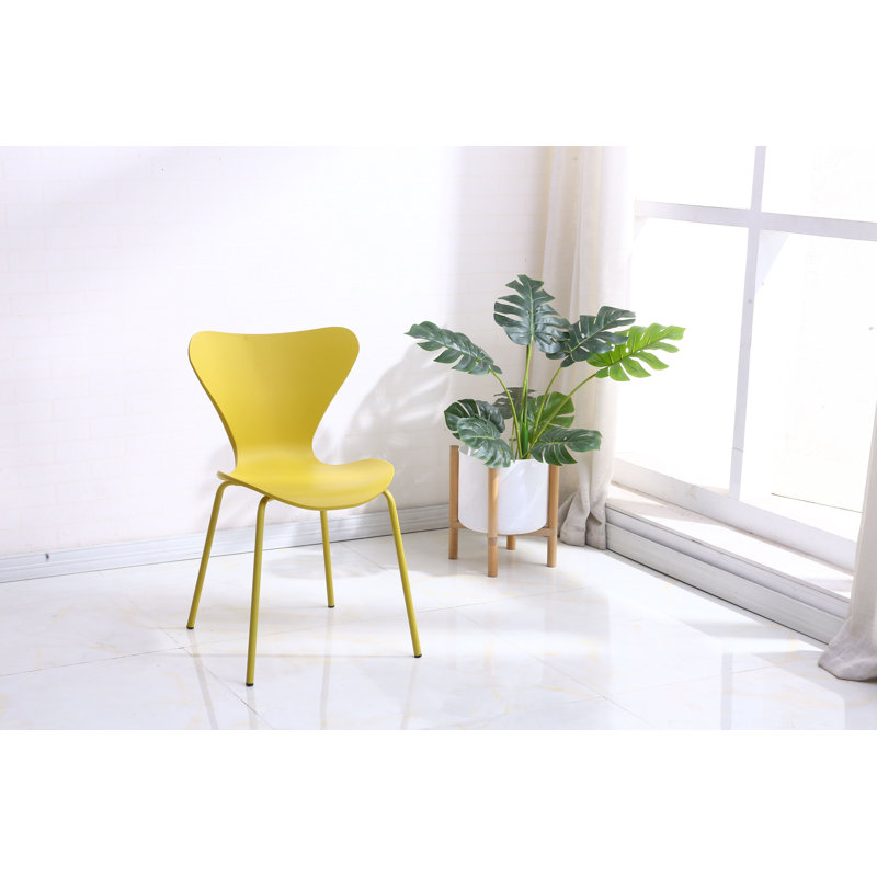 2 Callula Plastick Stackable Dining Chair, Yellow