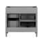 Meuble-lavabo gris, 2 tiroirs et tiroir coulissant, bois massif, design moderne, structure en bois dissimulée de 36 po, finition grise-1137745439