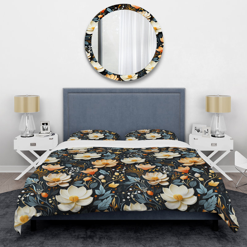 Ensemble de housse de couette Serene, Housse de couette pour grand lit et 2 taies décor