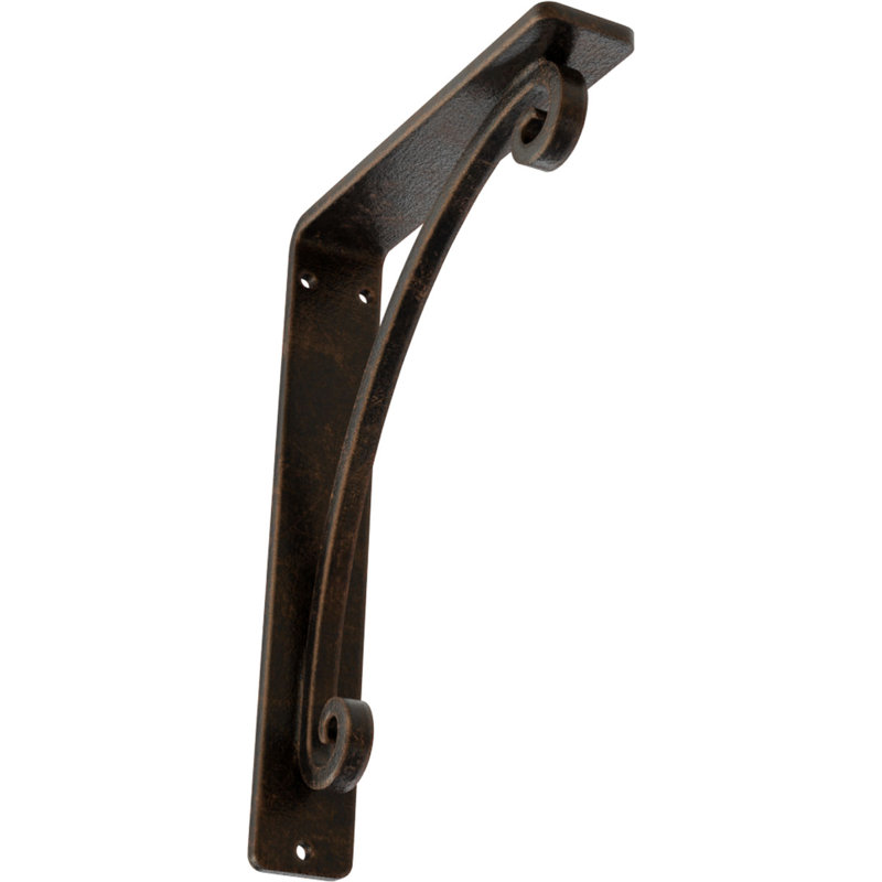 Support en fer forgé Legacy, H 8 po x l 1,5 po x P 5,5 po, Bronze vieilli