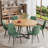 Round Dining Table Set with Velvet Upholstery Chairs-896957264-896957279-892995272